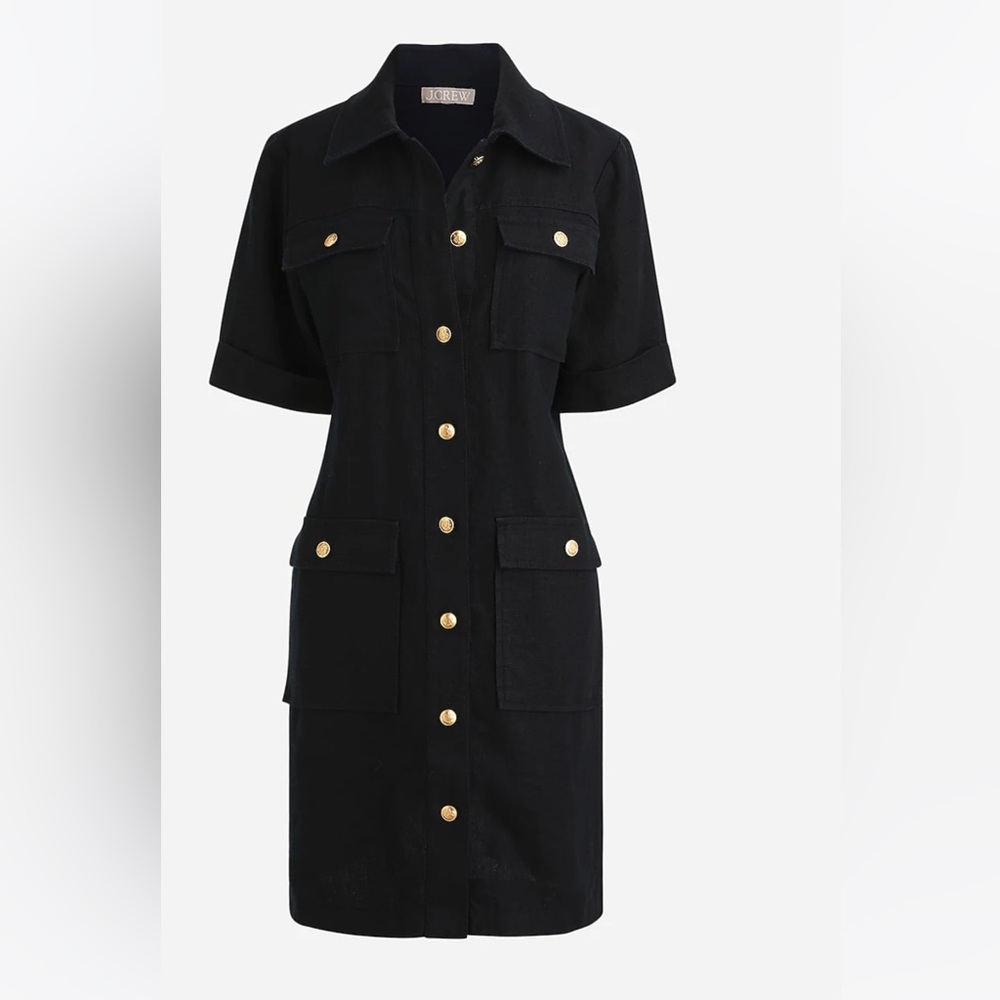 J. Crew Black and Gold Utility dress